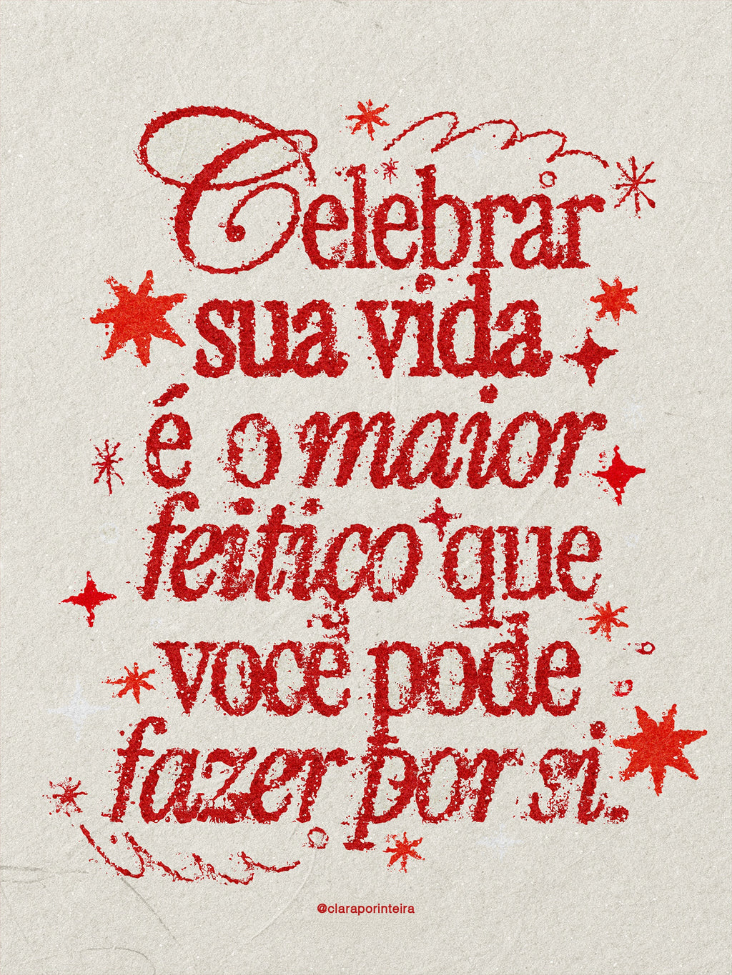 Quadro Celebrar Minha Vida, arte de Clara (@claraporinteira), colecao iPaper x Claraporinteira