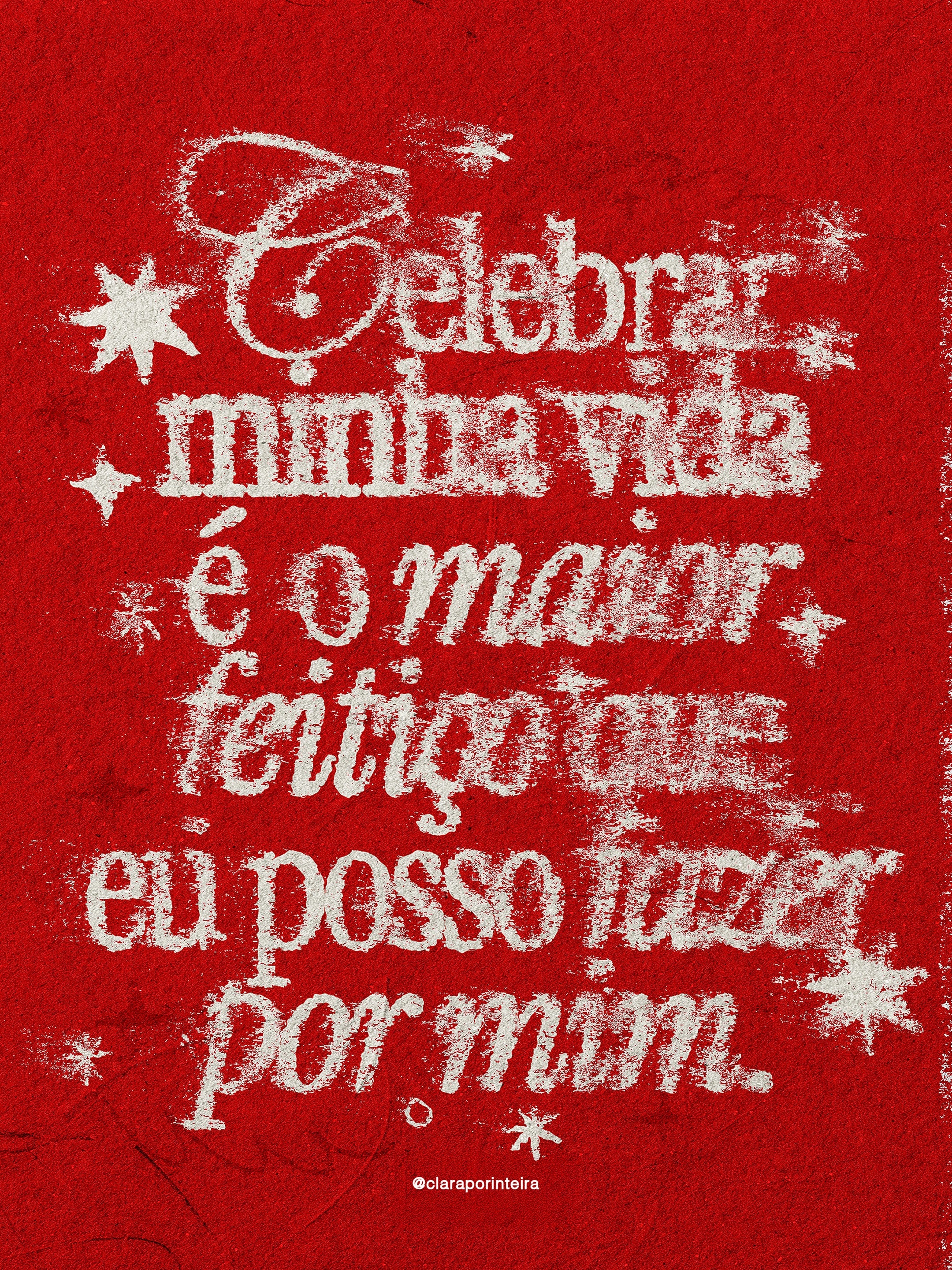 Quadro Celebrar Minha Vida (Vermelho), arte de Clara (@claraporinteira), colecao iPaper x Claraporinteira