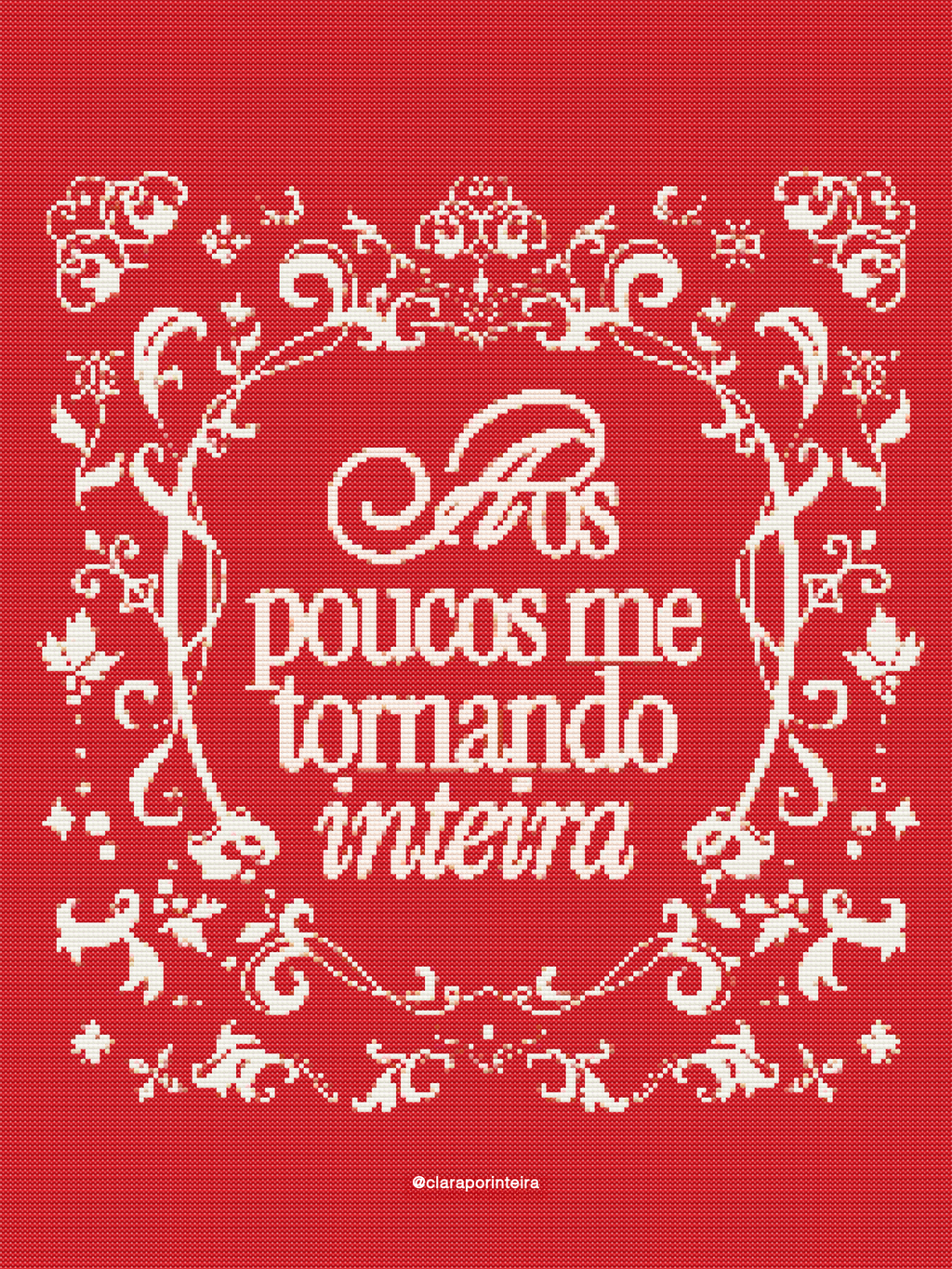 Quadro Me Tornando Inteira (Vermelho), arte de Clara (@claraporinteira), colecao iPaper x Claraporinteira