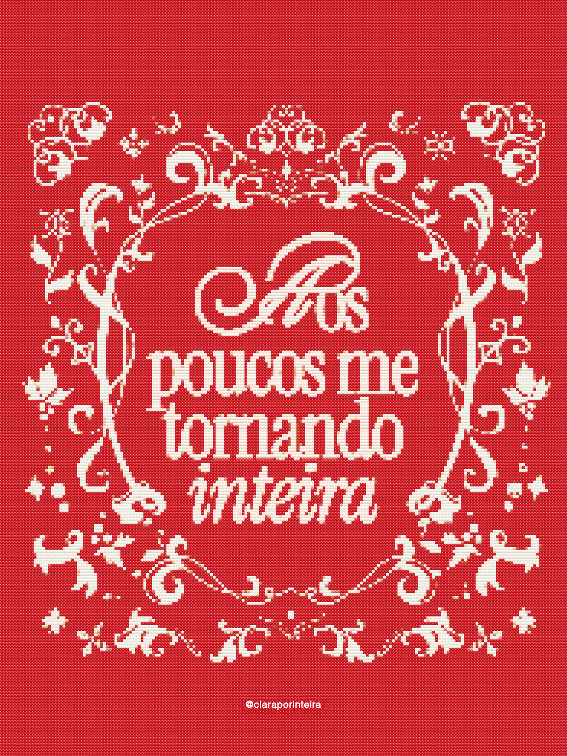 Quadro Me Tornando Inteira (Vermelho), arte de Clara (@claraporinteira), colecao iPaper x Claraporinteira