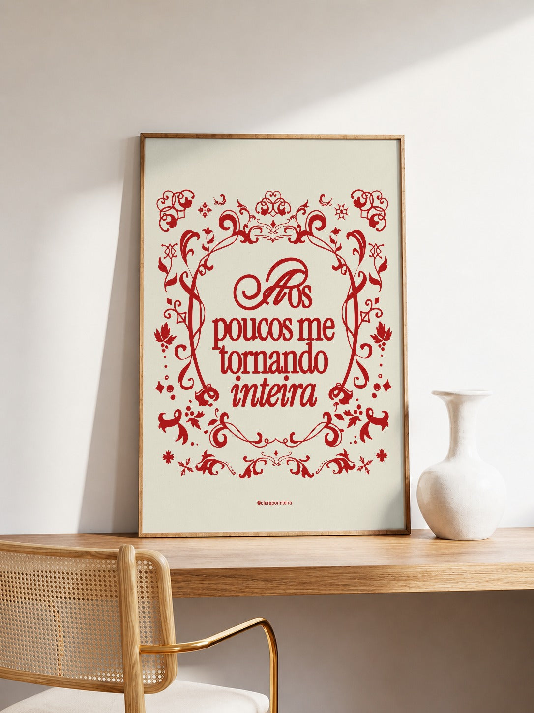 Quadro Me Tornando Inteira emoldurado em ambiente, mockup 1